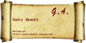 Getz Anett névjegykártya